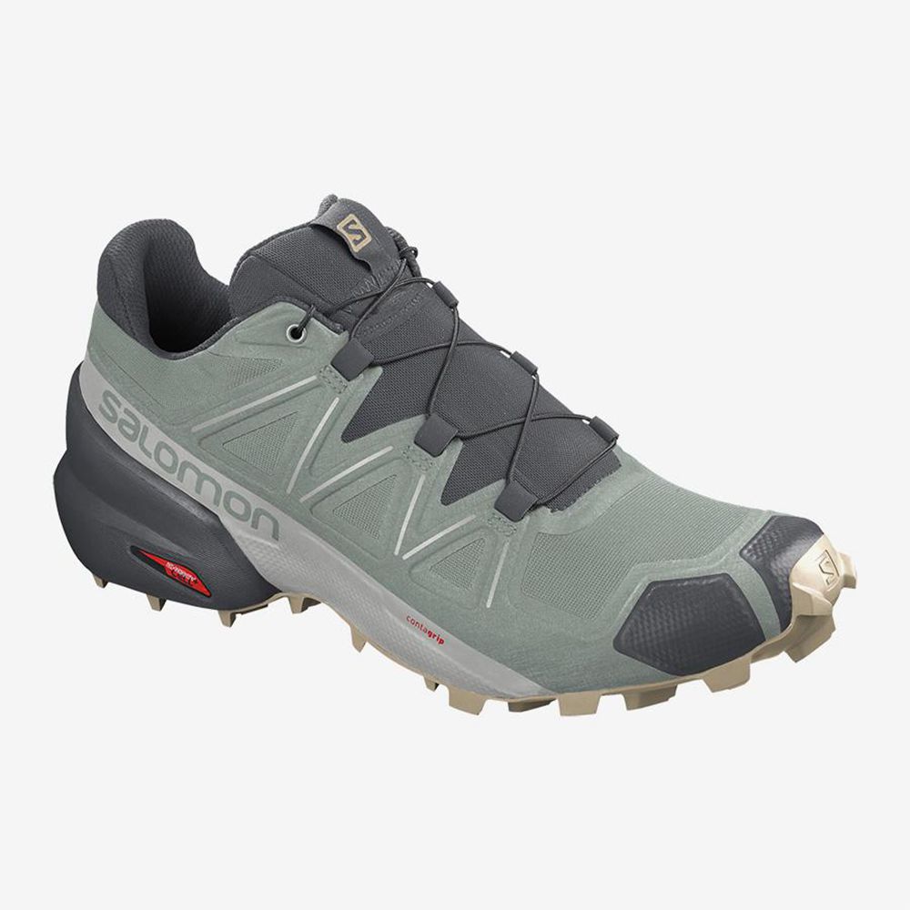 Salomon Israel SPEEDCROSS 5 - Mens Trail Running Shoes - Green (ZDSL-36208)